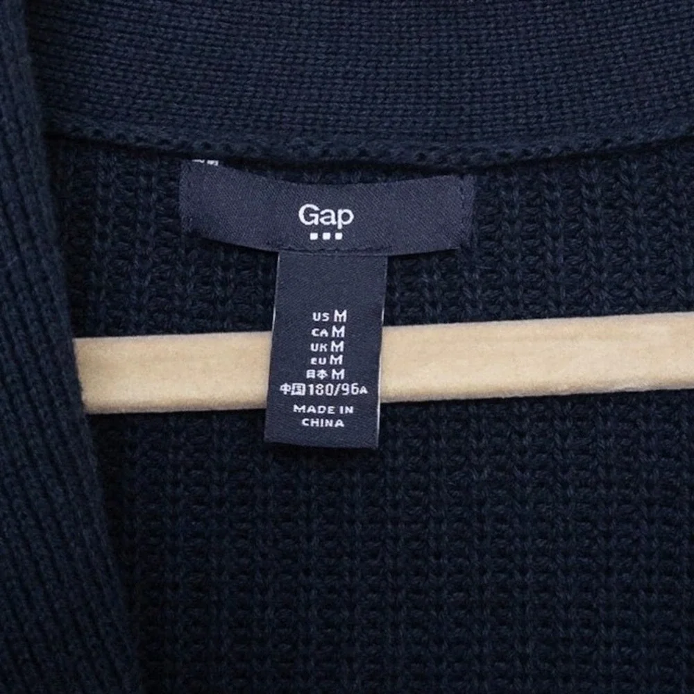 Gap Mens Shawl Collar Cardigan Sz M‎ Navy Button Front Heritage Old Money Preppy